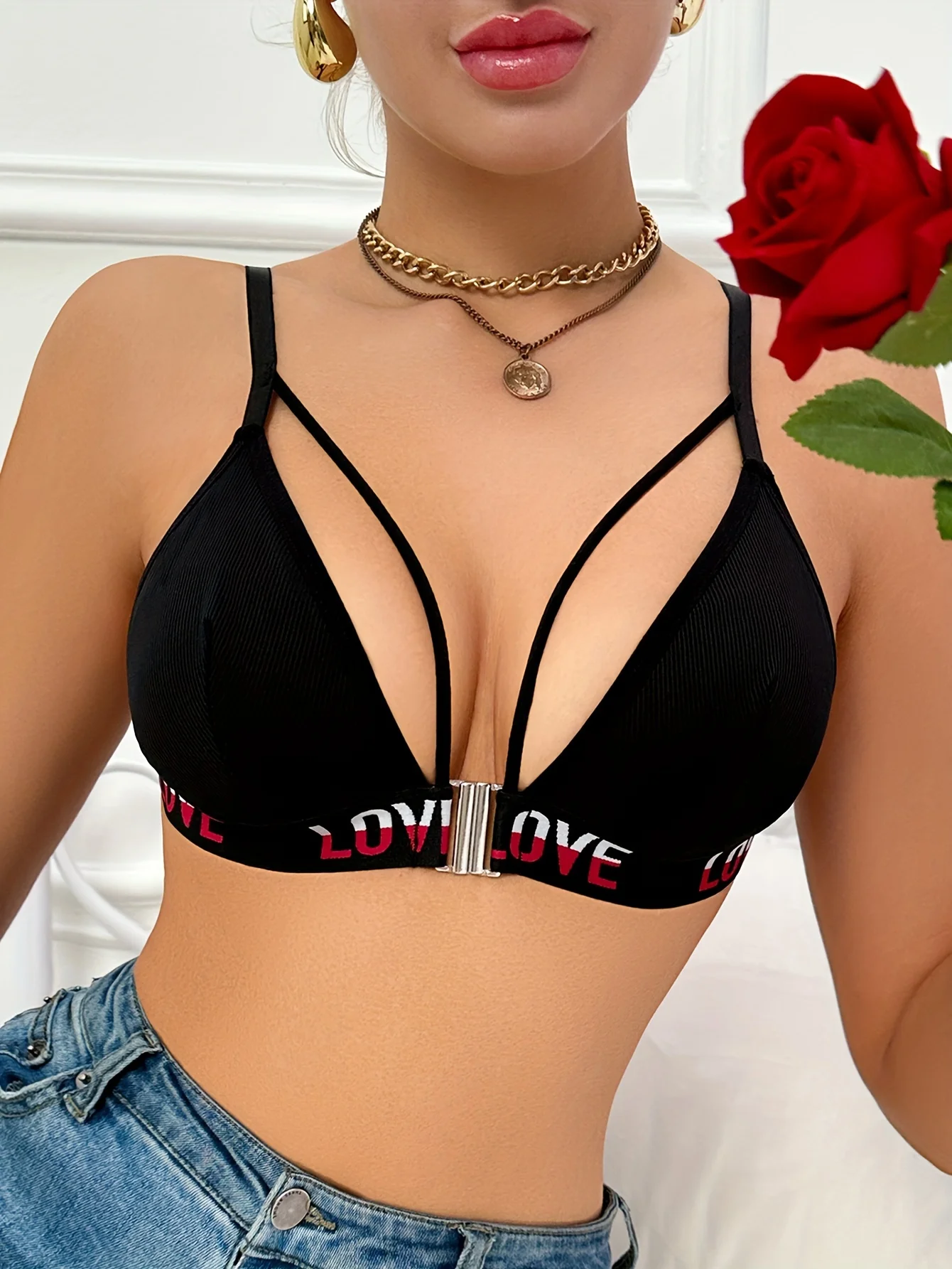 soutien-gorge-push-up-a-fermeture-frontale-pour-femme-haut-soutien-sans-fil-avec-detail-de-lettres-melange-d'elastane-et-douceur-lavage-a-la-main-uniquement