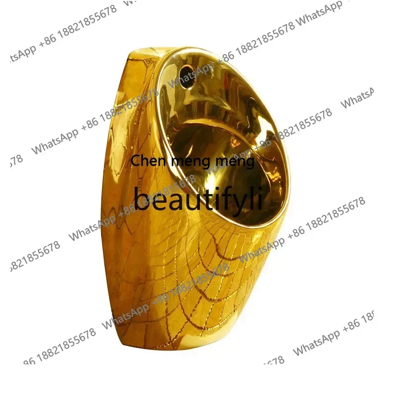 B178 Automatic induction gold urinal ceramic men's local tyrant gold urinal wall hanging gold urinal vertical