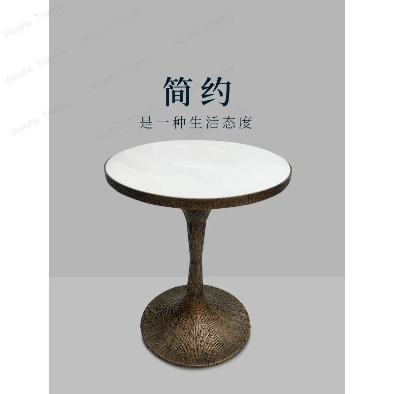 Italian side table, creative retro copper color living room sofa, simple corner table, small coffee table