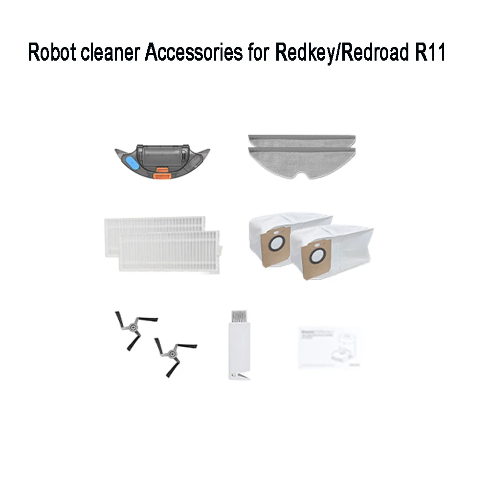Zubehör für Roboter-Staubsauger: Staubbehälter, Reinigungsbürste, Mopp-Pads, Seitenbürsten, Mopp-Pads, Schwammtuch für Redkey/Redroad R11