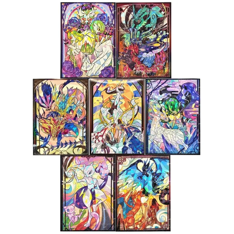 Pokemon Mewtwo Gardevoir Charizard Calyrex Eternatus Card Cover Anime Classics Game Collection Cards Protective Film Toy Gift