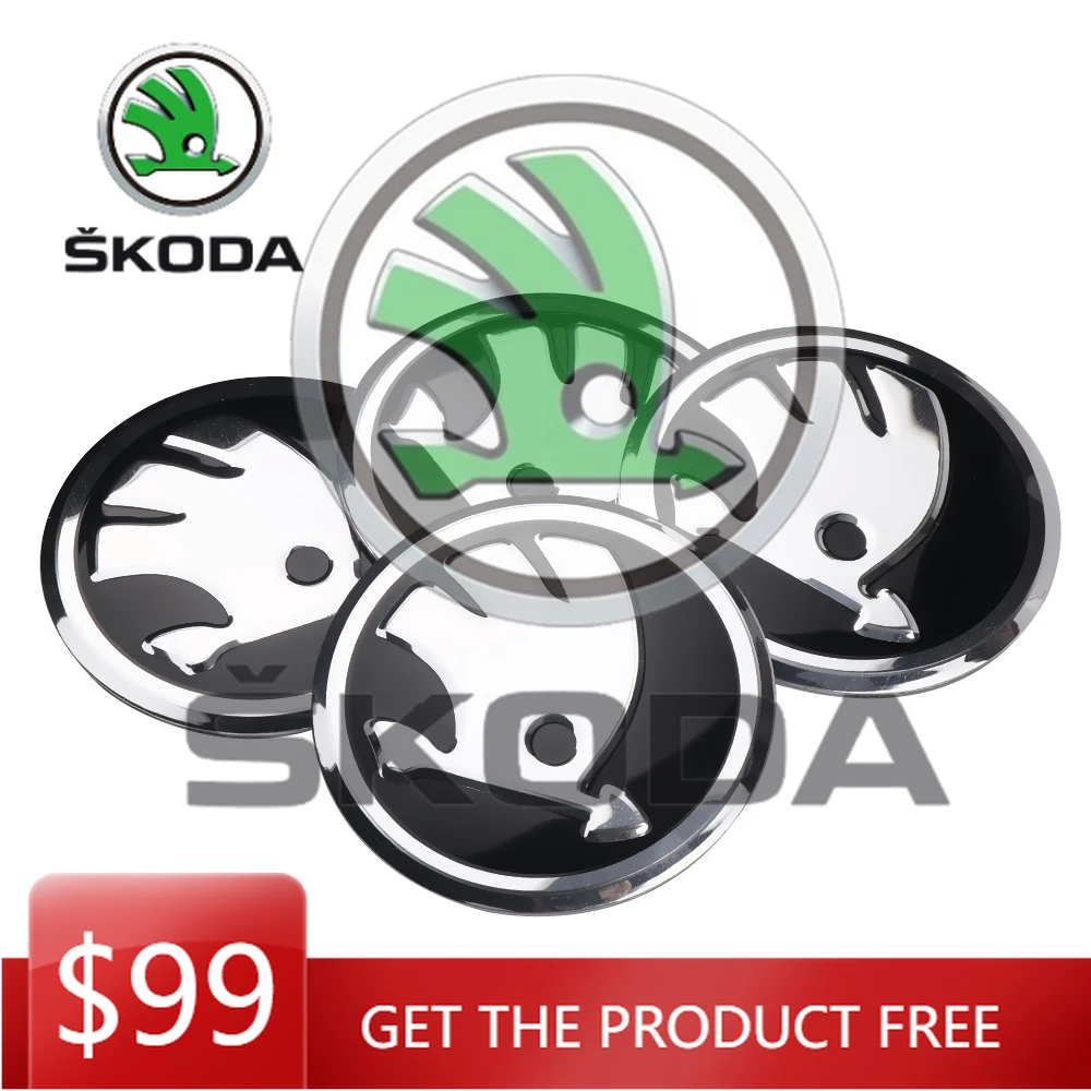 

Новые 4 шт. 56 мм наклейки-эмблемы из алюминиевого сплава на центральные колпачки колесных дисков для автомобилей Skoda Octavia A7, Rapid, Fabia
