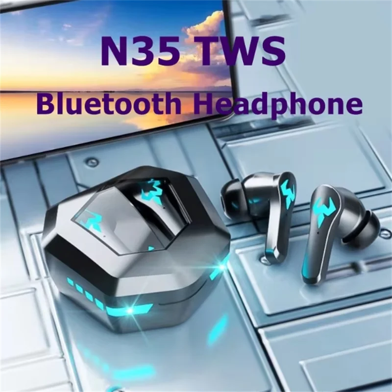 N35 TWS Gaming Earphones Touch Wireless Headphones Bluetooth Earbuds Battery Long Standby Earbuds HIFI Waterproof Headset