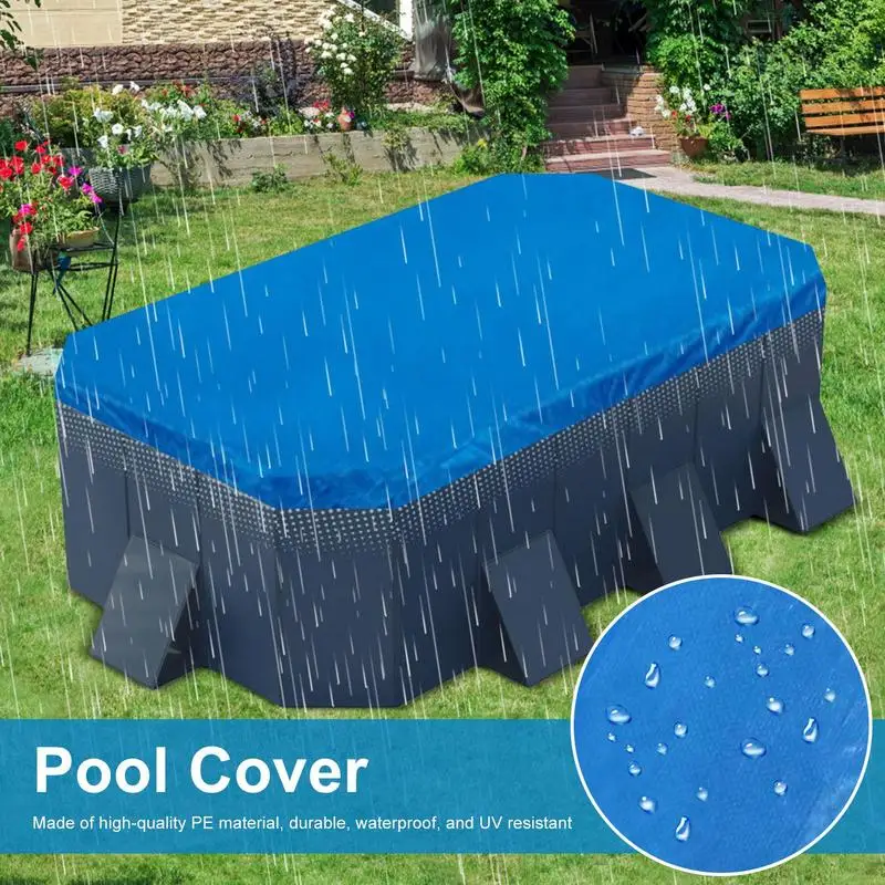 Swimming Pool Cover Rectangular Solar Summer Waterproof Pool Tub Dust Outdoor PE Bubble Film Blanket Accessory Pool Cover Drop