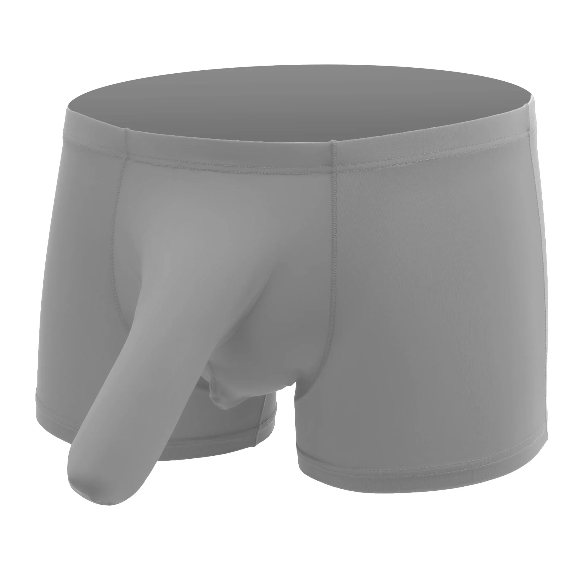 

Мужские сексуальные трусы-боксеры с вырезом «слоновий хобот» из прозрачного ледяного шелка, эротическое нижнее белье для мужчин, мягкие эластичные тонкие трусы-шорты