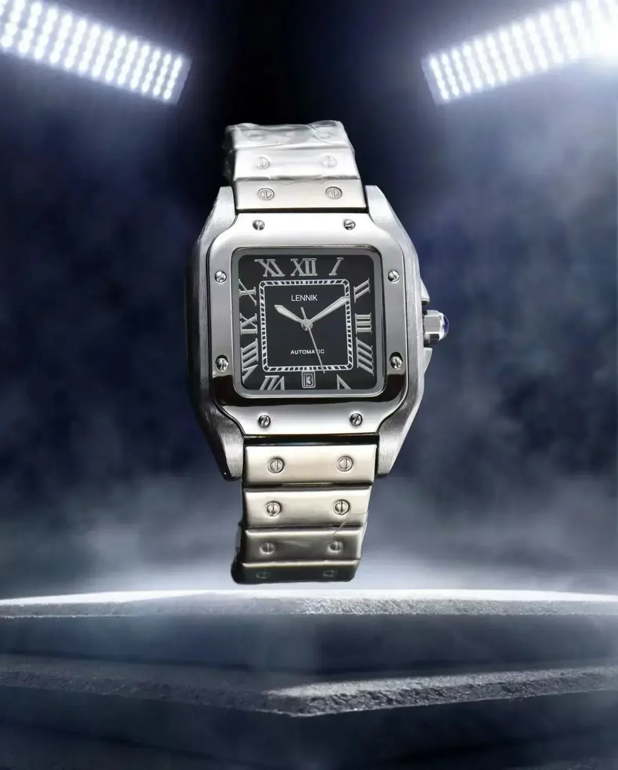 ساعة كوارتز رئيسية فاخرة للرجال 2025، ستانلس ستيل كامل، كريستال ياقوتي، مقاومة للماء، عرض التاريخ، كاجوال للعمل