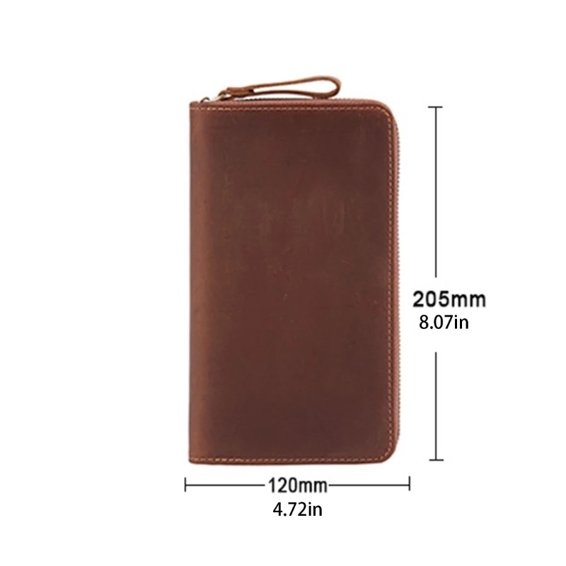Handgefertigter Journal Cover Lederabdeckung mit elastischen Stiftschlitz für 7.28x3.54in Notizen D2RC