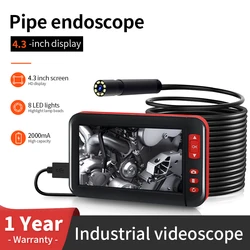 Telecamera per endoscopio industriale da 4.3 pollici schermo HD IP67 endoscopio per ispezione dell'obiettivo impermeabile per fognatura del motore dell'auto