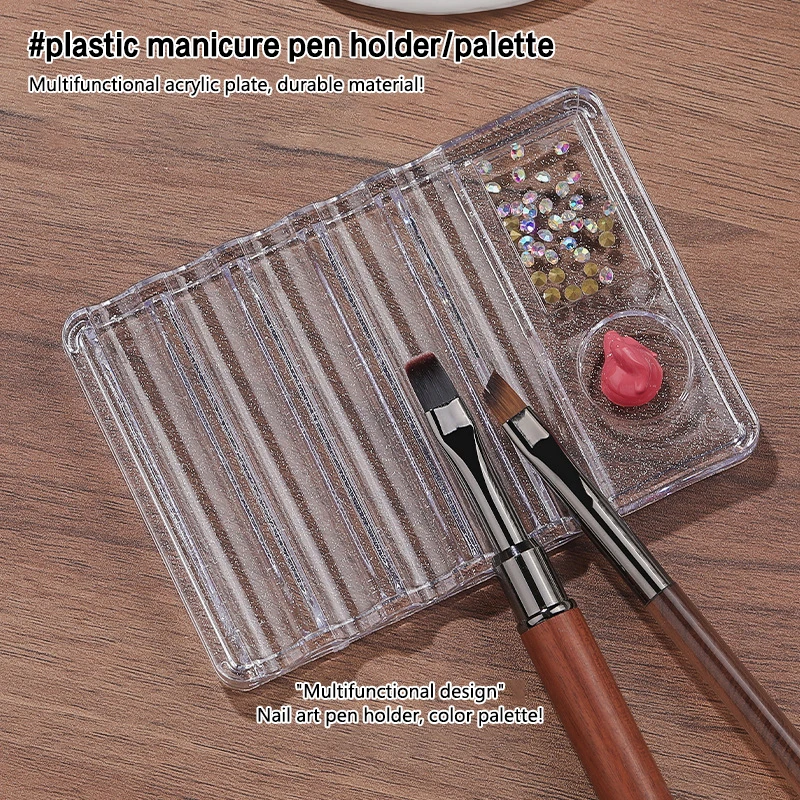 Multifuncional Manicure Ferramenta Prateleira, Nail Brush Rack, Pintura Pen Resto, Gel UV Titular, Display Paleta de Cor