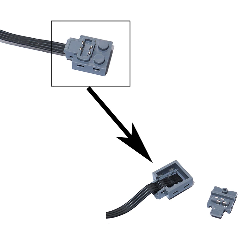 Blocs de construction de pièces MOC techniques 21669 60656, rallonge de ligne de moteur, cordon de remplacement, fente pour carte, Port, fonction d'alimentation, briques