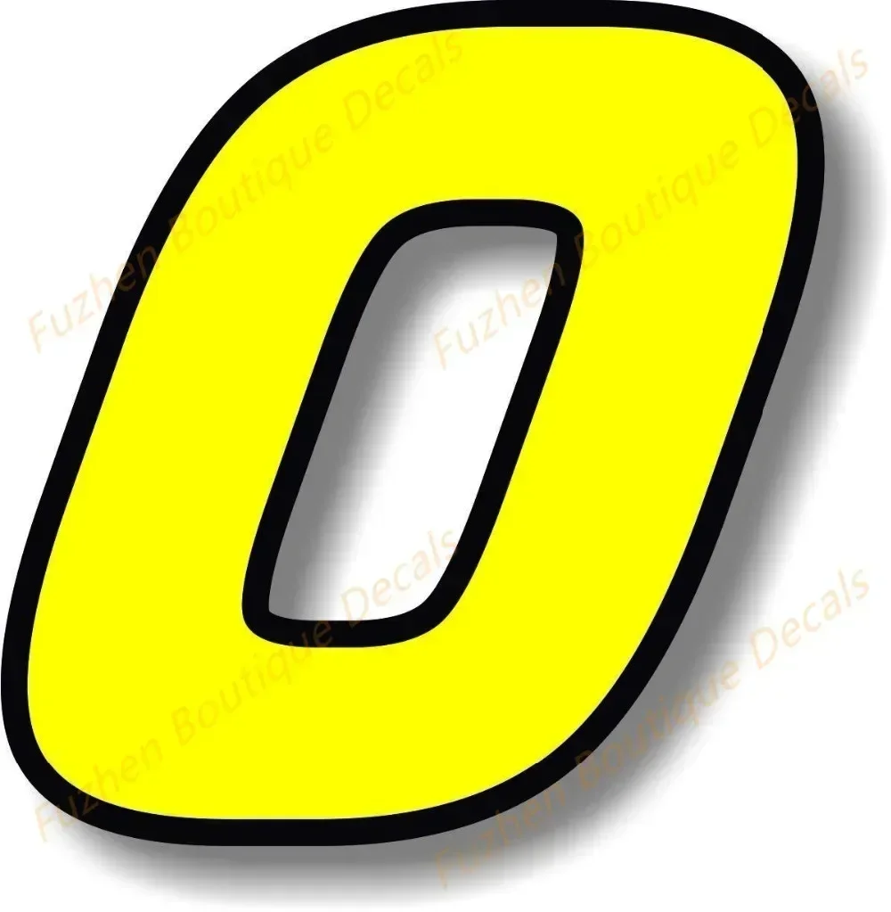 ملصقات سيارة بوتيك ملصقات خارجية إكسسوارات أرقام سباق صفراء بحافة سوداء ملصق فينيل رقم جرافيك - 4