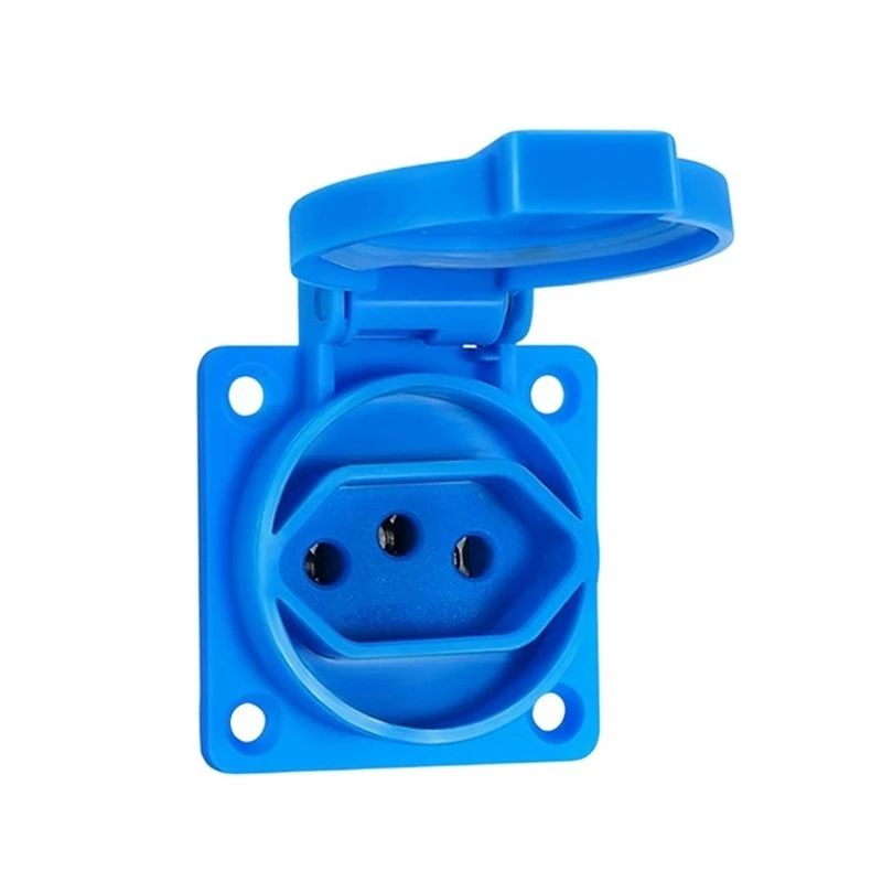 【Y19A】IP54 Waterproof Wall Receptacle Socket With Flip Protective Cover For Industrial And Outdoor Use- Panel Outlet Design