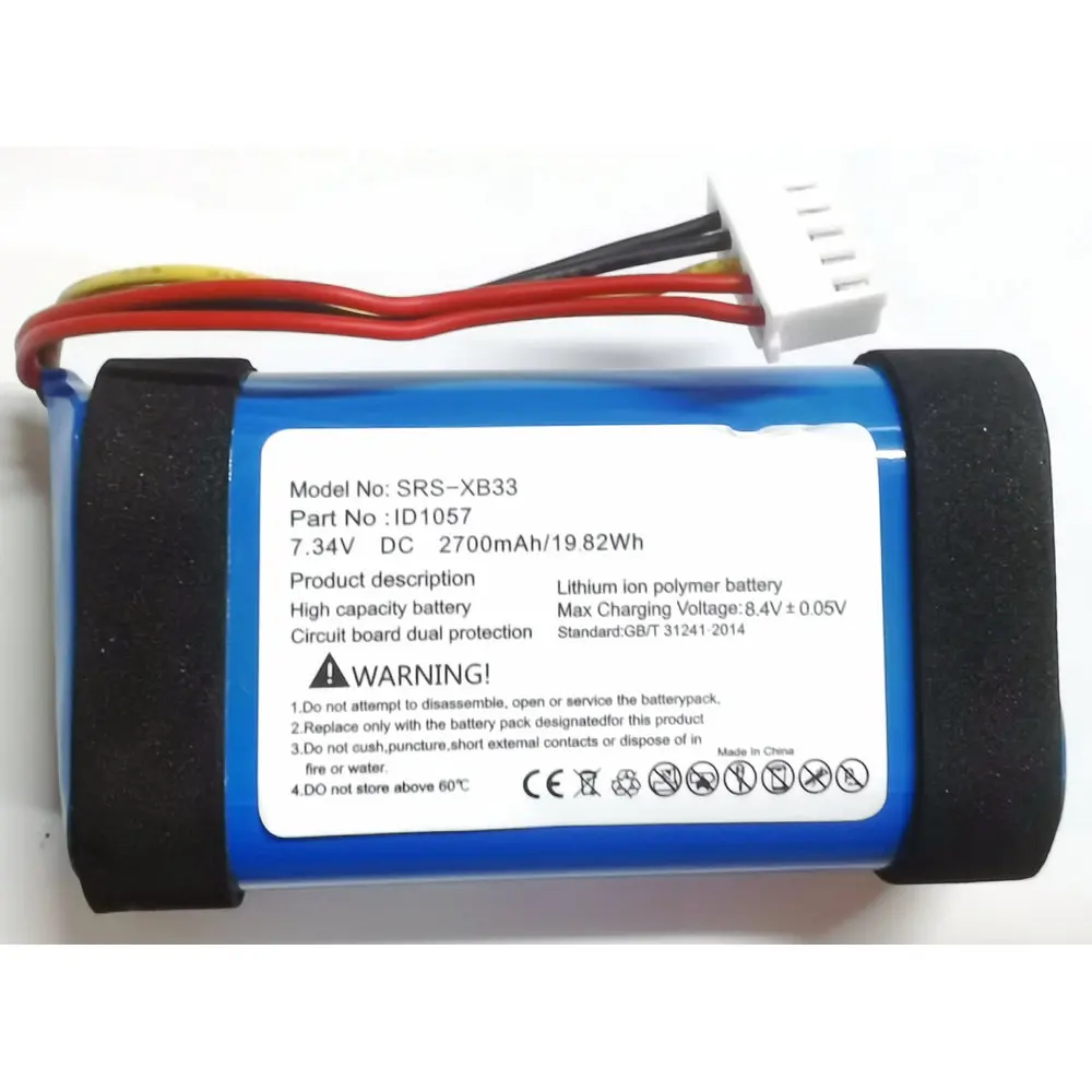 

7.34V 19.82Wh New Rechargeable Lithium ion Battery Pack for Sony SRS-XB33 SRS-X33 ID1057 ST-06 IAJOO2NA Bluetooth Audio