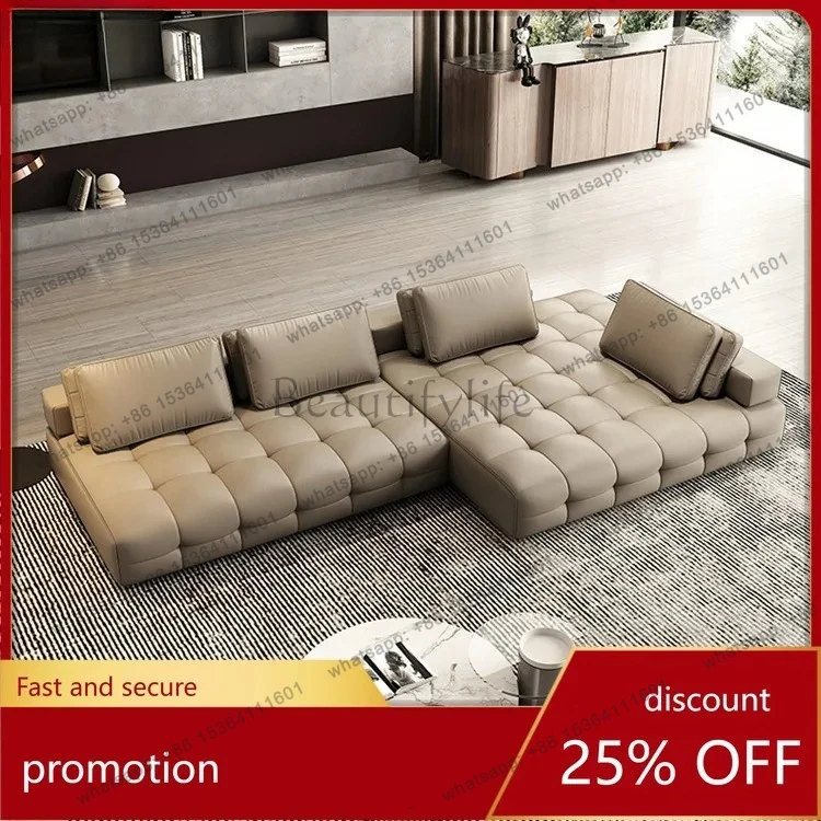 Simple Modern Chocolate Block Irregular Shape Splicing Combination Sofa