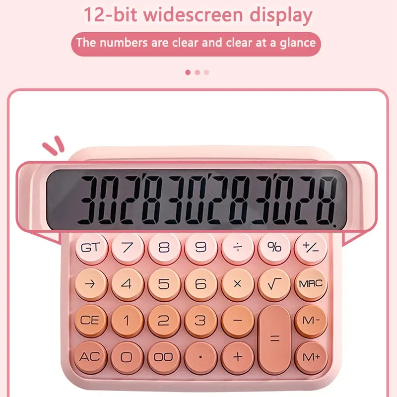 12-digit Pink Calculator School Supplies Small Office  Calculator Best Selling Electronic Products Fine Calculator  kawaii