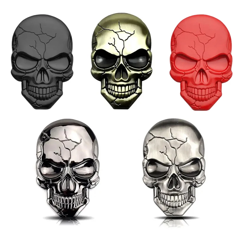 3D Metal Car Styling Devil Skull Emblem Sticker Auto Fender Badge Sticker Bumper Decal For Car SUV Pickup Rear Truck Motorcycle