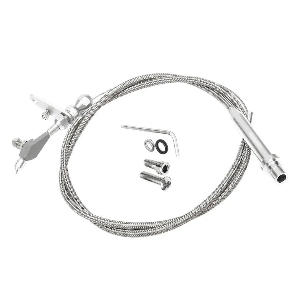 

Kick Down Cable Detent Stainless Braided Throttle Transmission Accessory for GM 350 TH350 Ford Gearbox Replacement Part
