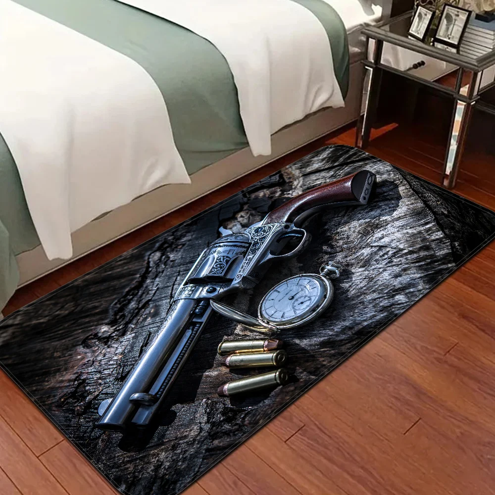 Rifle Pistol Revolver Gun AK47 Hallway Carpet INS Style Soft Bedroom Floor House Laundry Room Mat Anti-skid Bedside Area Rugs