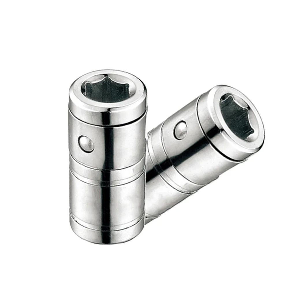 4PCS 6.3mm Screwdriver Bit Connector Socket Adapter 1/4" Square Drive To 1/4" Hex Socket Bits Converter Hand Tools