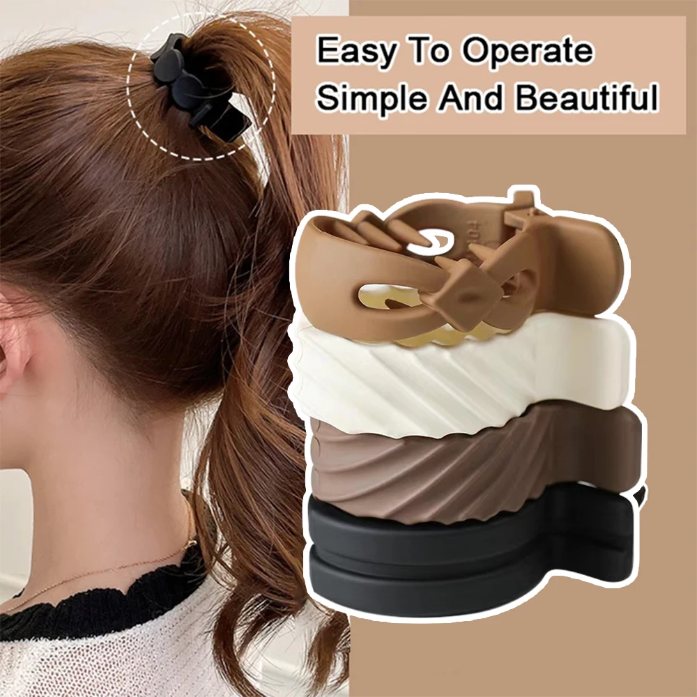 Small High Ponytail Fixed Artifact Grab Clip Round Frosted Solid Color Hair Grip Multiple Styles Exquisite And Cute For Girls