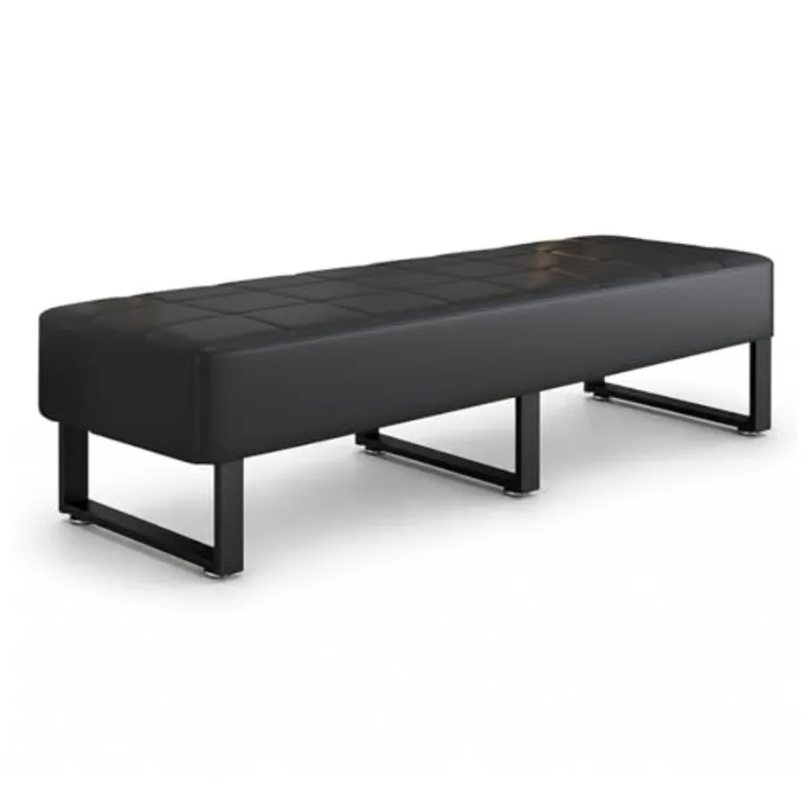

Waiting Room Bench Faux Leather Office Guest Chair Upholstered Lobby Furniture for Home Conference Room Beauty Salon Shop Barbe