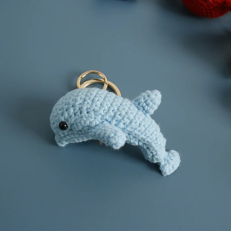 Niedlicher gehäkelter Krabben-Krake-Seestern-Anhänger, gestrickter Marine-Schlüsselanhänger, kreativer handgewebter Tier-Schlüsselanhänger, lustiges Geschenk – Detail 3
