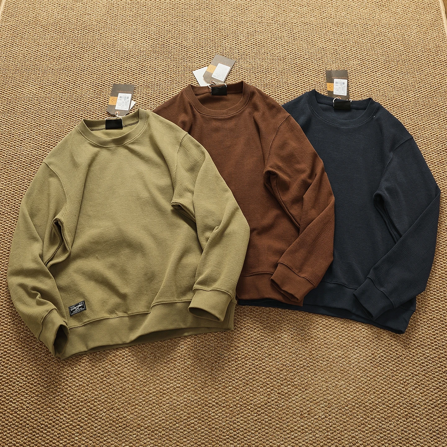 

Осенне-зимний пуловер с объемным узором и круглым вырезом, мужская толстовка с индивидуальной нашивкой, простой однотонный топ