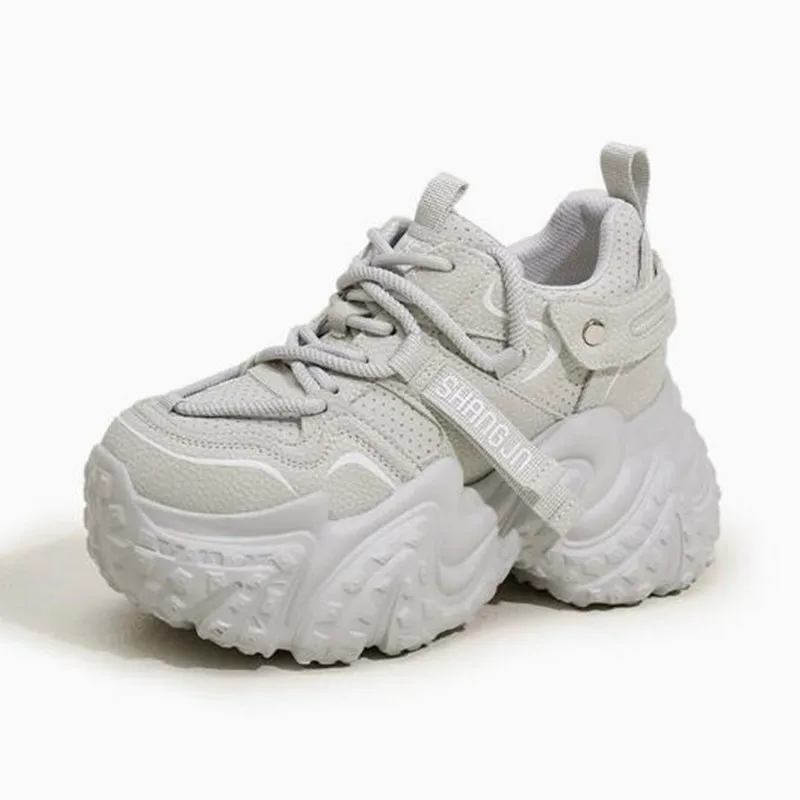 

New Luxury Women Fashion Platform Sport Shoes Women 2026 Summer Autumn Casual Chunky Sneakers Women Mesh Leather Platform Shoes