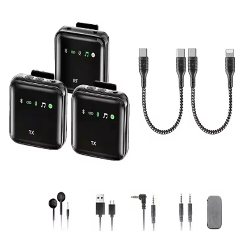

ABSL-2.4G Wireless Lavalier Microphone System Audio Video Recording Microphone Mini Bluetooth Mic For Android/Camera/Laptop