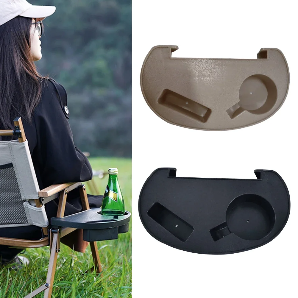 Folding Chair Cup Holder Tray Portable Breakfast Tray Beach Chair for Outdoor Camping Recliner Tray Chair Side Tray Drink Holder