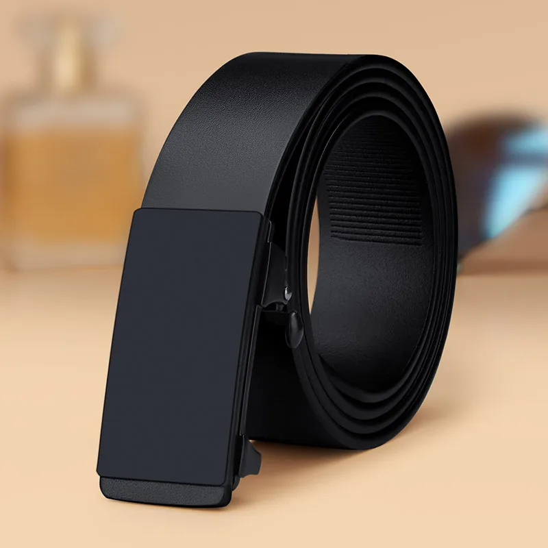 

Black Leather Belt Men Men's Belts Casual Business Jeans Waistband 3.5cm Ceinture