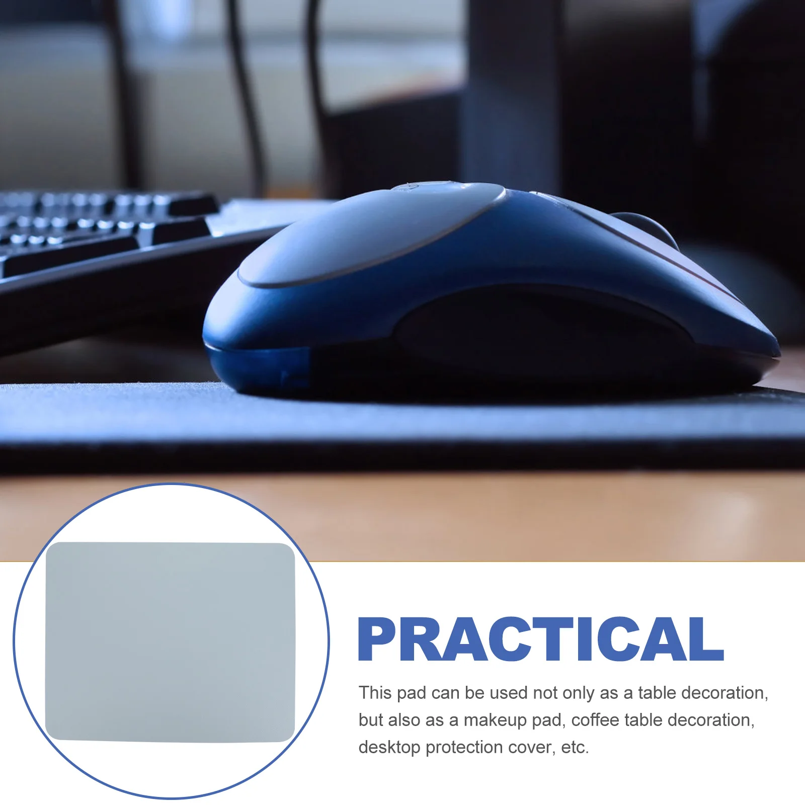 

Mouse Pad 300x240mm Blue Silver Cortical Desk Mat for Laptop Computer Keyboard Simple Non Slip Easy Clean Gaming