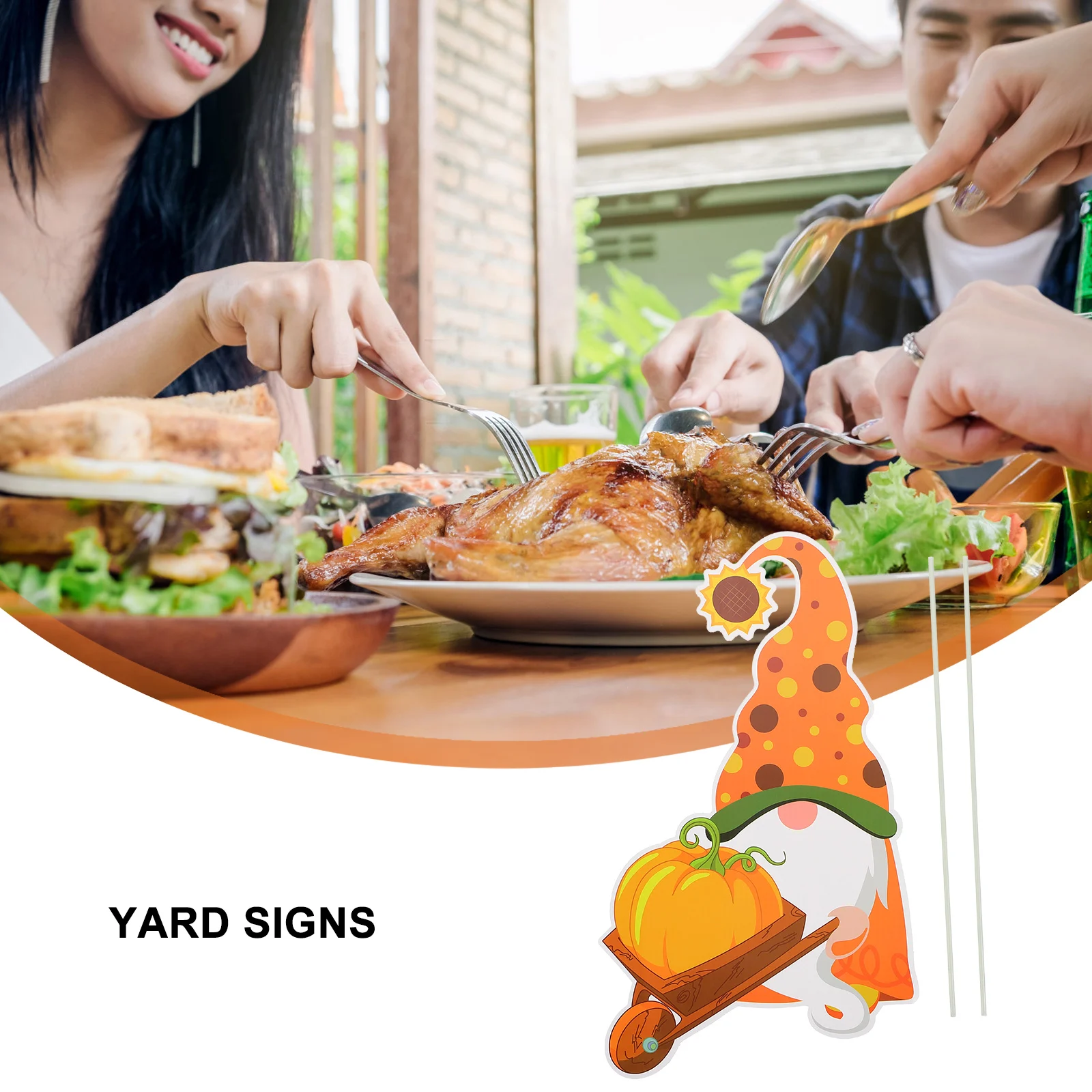 

1pc Lovely Yard Board Thanksgiving Decoration Fall Festival Lovely Yard Sign Party Decoration Party Outdoor Indoor Plastic
