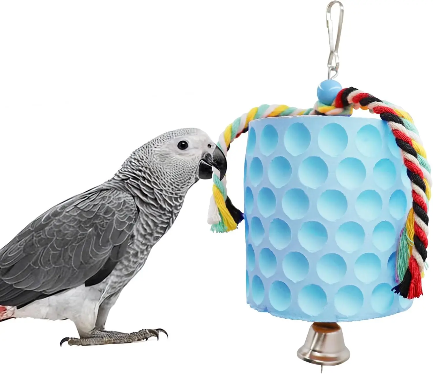 

Bird Beak Grinding Stone, Parrot Chew Toys with Bells, Bird Toys, Cage Accessories for African Grey, Amazon Parrots, Budgies