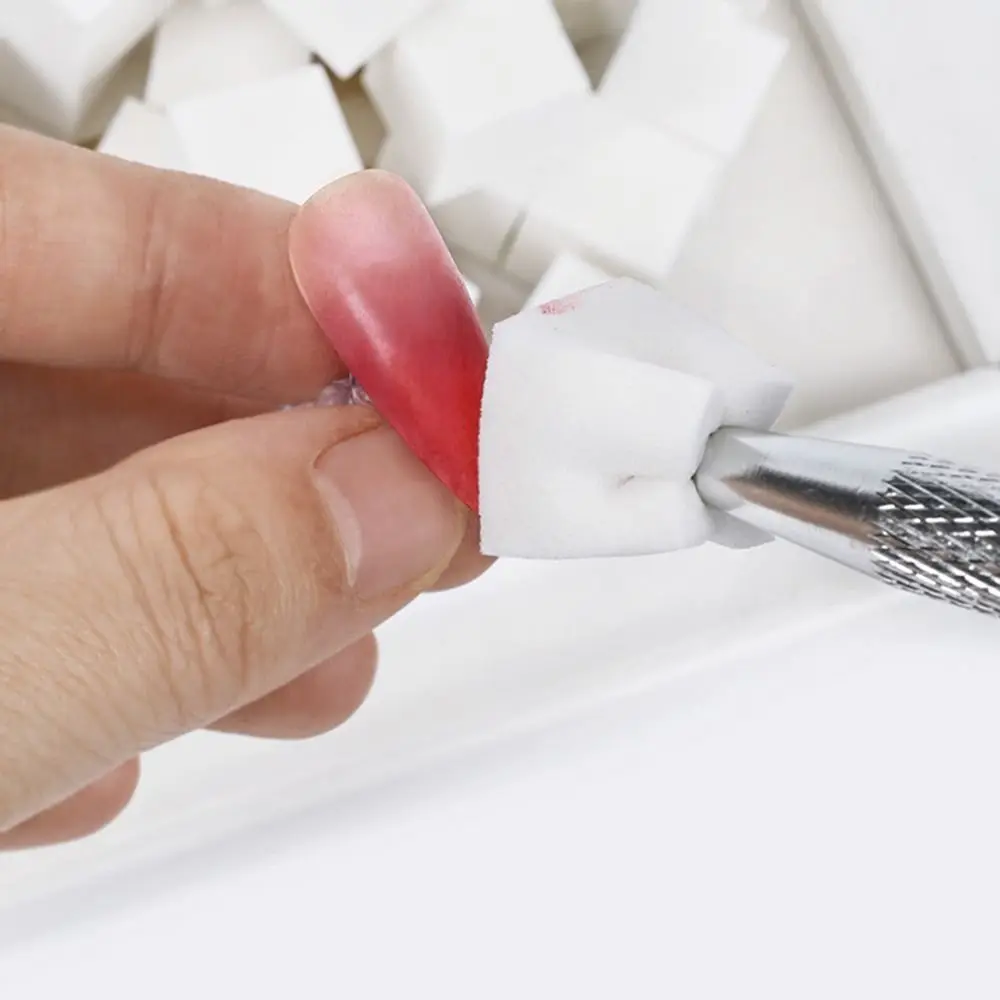 Kleurstempelen Gradiënt Nagelspons Set Hoge rebound Zachte nagelstamper Spons Vierkant met grijpen Pen Nail Art Tofu Chunks