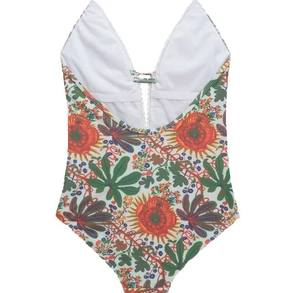 2025 ใหม่ One-piece ชุดว่ายน้ําผู้หญิง LACE-up พิมพ์ฟอง Hot Spring สระว่ายน้ํา High-end สาวแบบอนุรักษ์นิยมชุดว่ายน้ํา