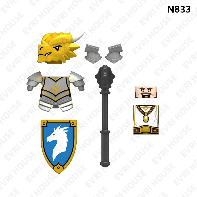Dragon Knight blocs de construction poupées Mini figurines briques assemblage accessoire jouets pour enfants N833-836