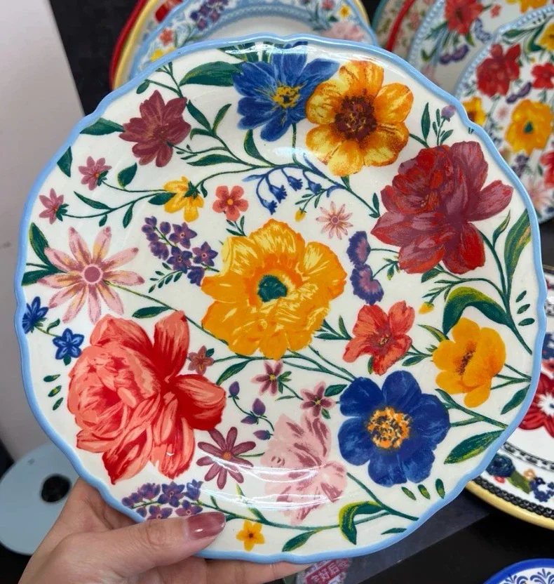 american-country-sle-cerc-dining-set-for-women-flower-pattern-dinnerware-bowl-cup-plate-ensemble-new-model