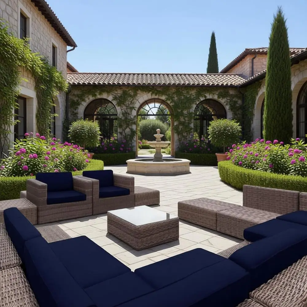 

8-Piece Patio Cushion Stretch Covers, Outdoor Replacement Slipcovers, Waterproof Navy Sofa Couch Protectors