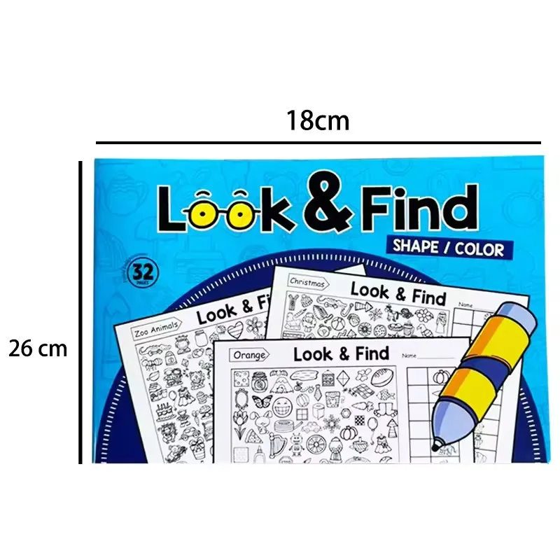 ابحث عن وكتاب تلوين للأطفال الصغار مكون من 32 صفحة من أنشطة التعليم المبكر للأطفال على شكل كتاب ملون