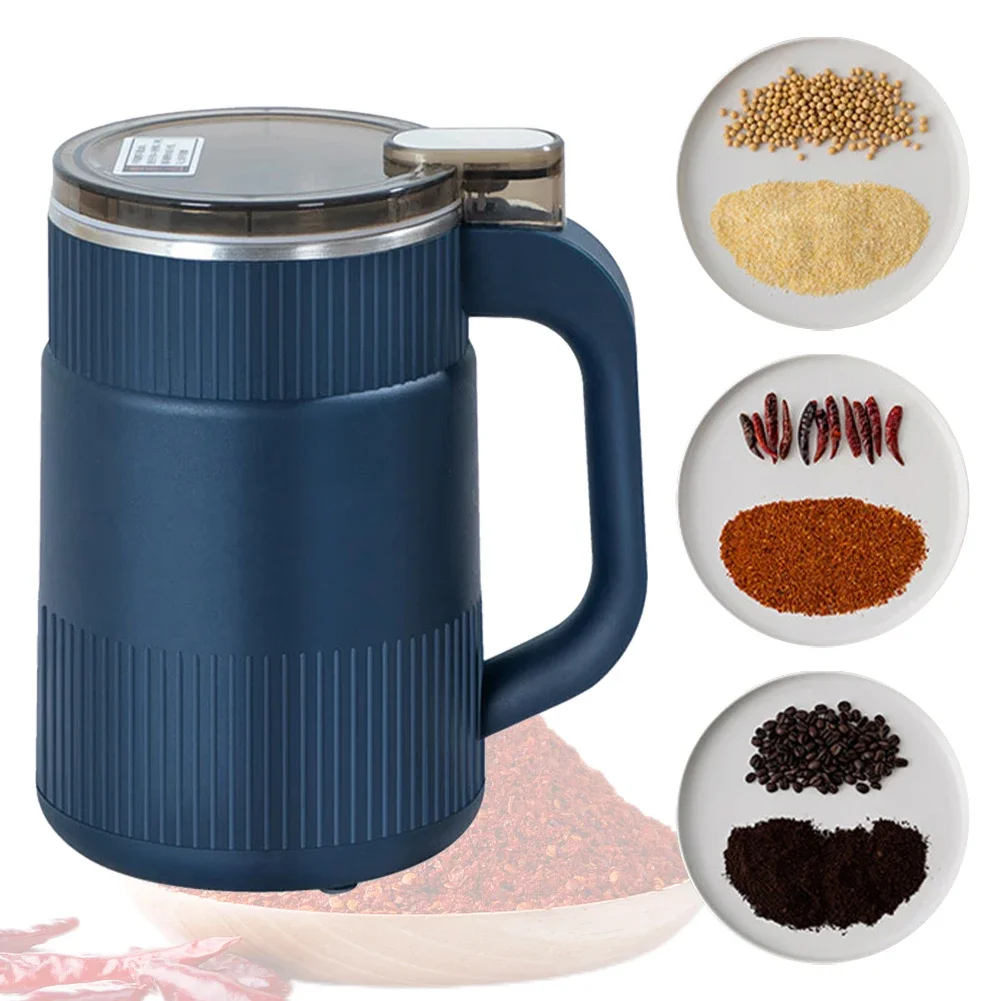 Beans Spices Grains Grinder Household Small Powder Machine 8 Blade Stainless Steel Electric Coffee Bean Grinder Kitchen Supplies