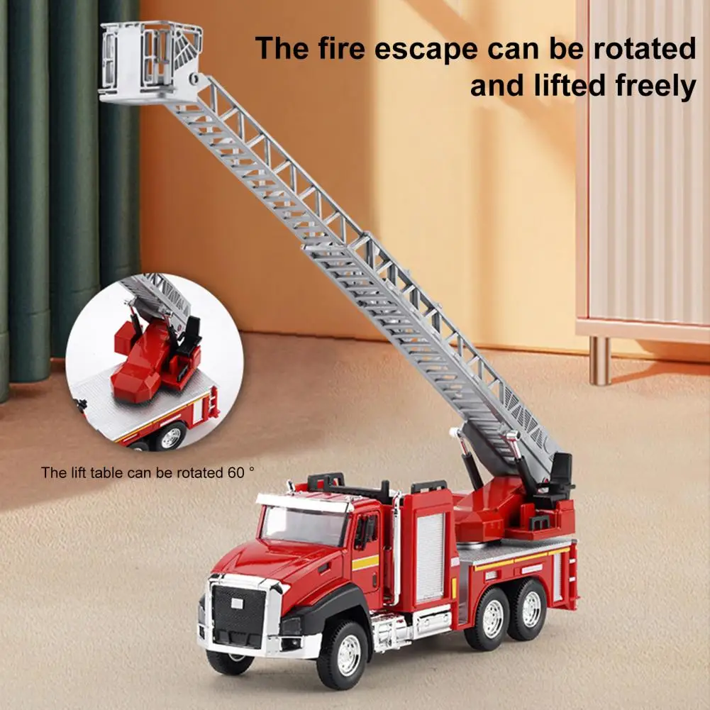 

Truck Model Simulation Pull Back ABS Fire Fighting Toy Rescue Car Inertial Fire Toy Children Firefighter Truck For Kids Gift ﻿