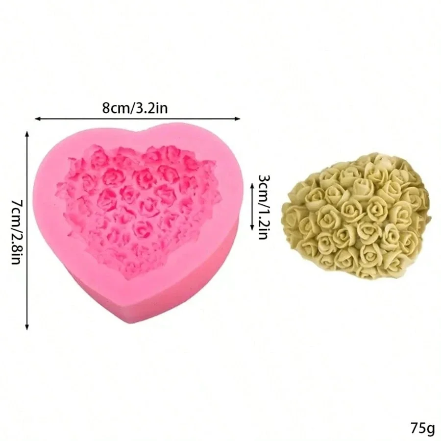 Romantic Roses, Love Candles, Silicone Molds, DIY Handmade Decorative Props, Festival Gifts, Easy to Demould and Reusable