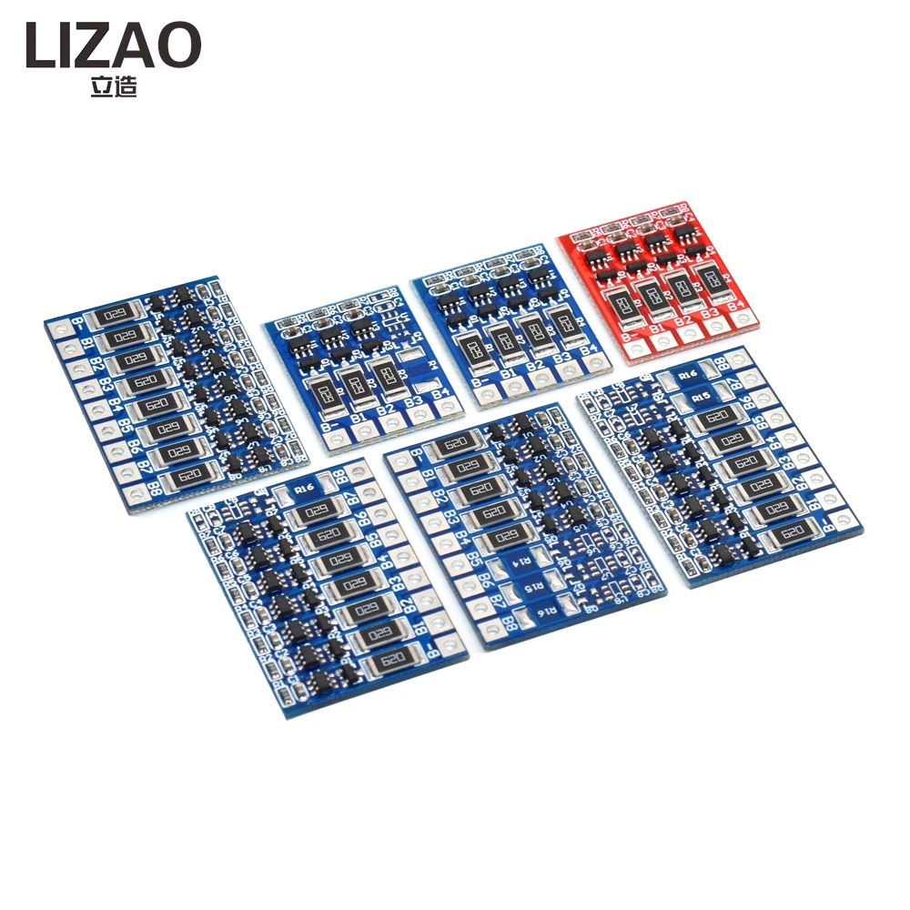 3/4/5/6/7/8S 18650 Lithium Battery Equalization Board, 4.2V/3.6V Active Balancer Module with 66mA/58mA Current