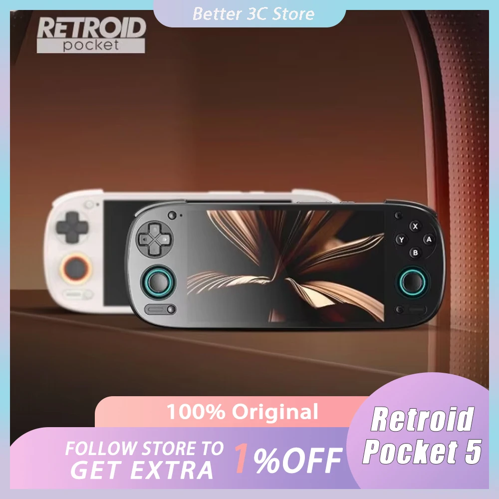 Retroid Pocket 5 Handheld Game Console SD865 8+128G Bluetooth 5.1 RP5 5.5 Inch OLED HD Screen Android Pocket Game Console Custom