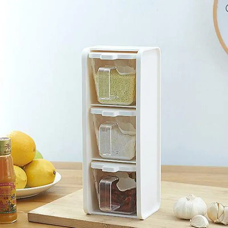 D0AD Empty Household Spice Jars Home Kitchen Salt Pepper Cruet Sugar Dispenser Rack