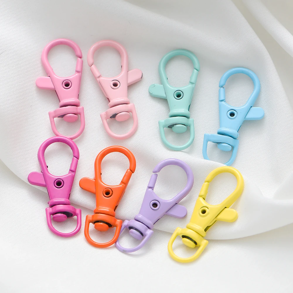 5/10Pcs Colorful Swivel Lobster Clasp Hooks Keychain Split Key Ring Connector for Bag Key Chain DIY Jewelry Making Supplies