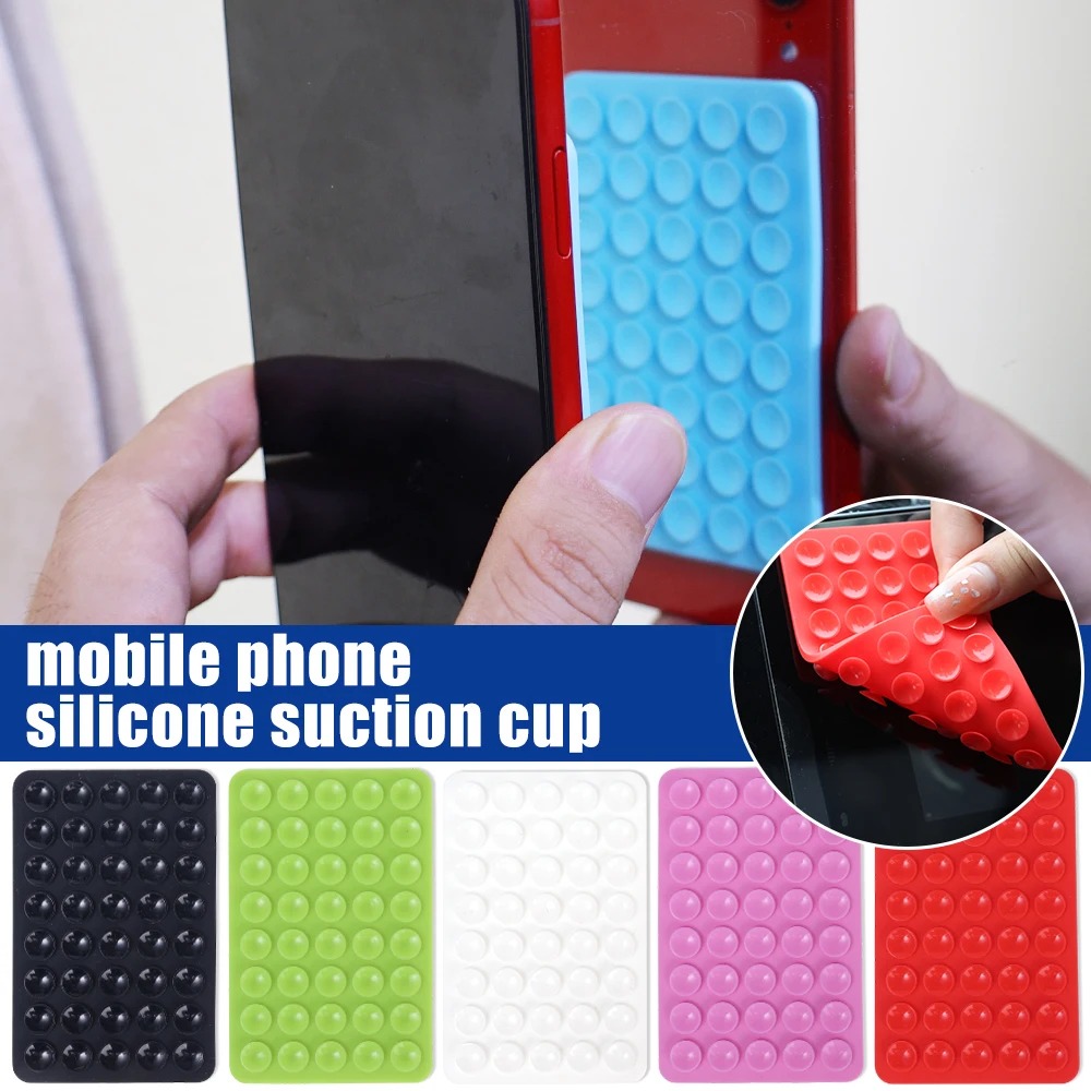 Silicone Suction Cup Phone Case Mount Double Sided Non Slip CellPhone Hands-Free Strong Grip Silicon Phone Holder on Wall Mirror