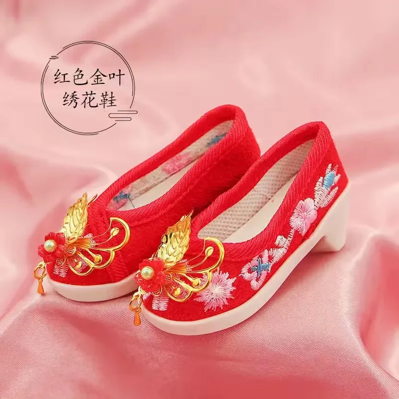 

Обувь для куклы 60 см, туфли с вышивкой в древнем стиле, аксессуары для кукол 1/3 BJD Yeluoli