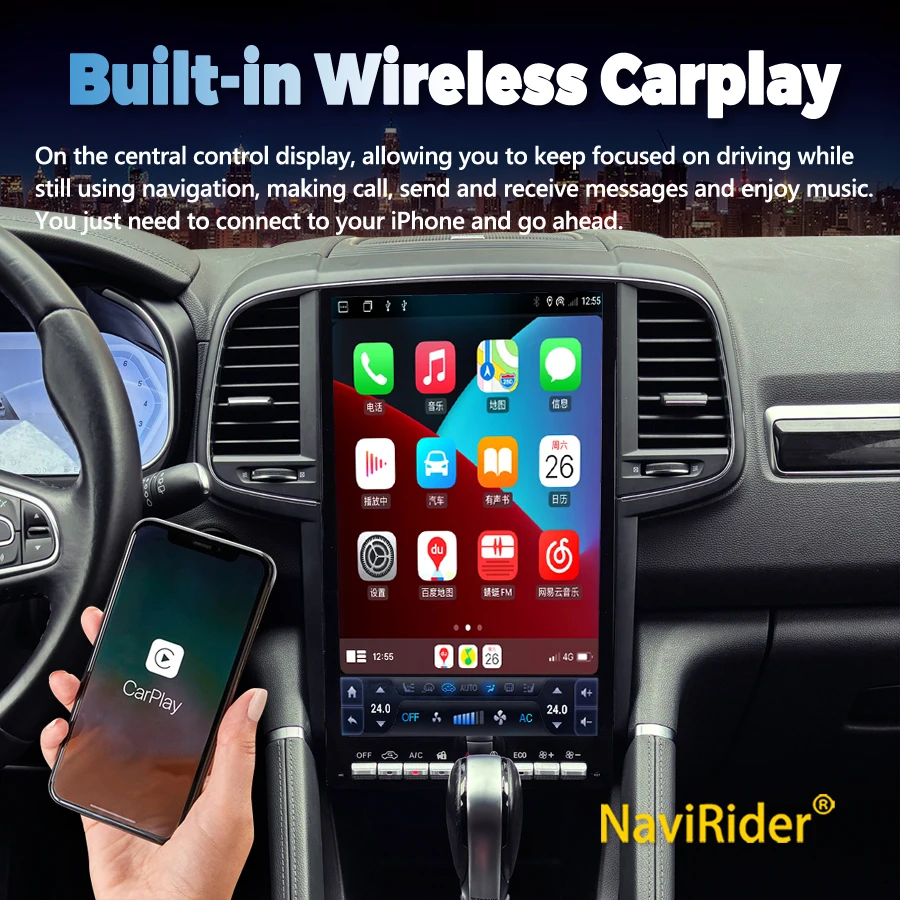 For Renault Koleos Megane 4 2016-2021 14.5 Inch Android 15 Carplay Radio Screen Car Radio Multimedia Video Player GPS Headunit